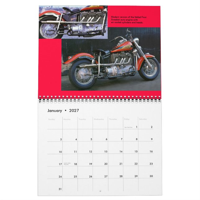 Motorcykelmotorer i linjetrafik kalender (Jan 2027)