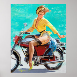 Motorcykeln klämmer fast upp poster