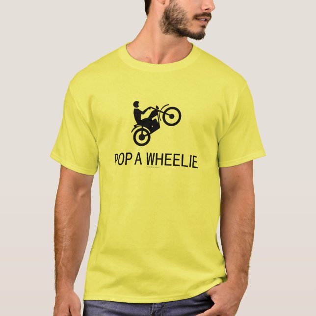 Motorcykeln undertecknar - poppa en Wheelie Tee (Framsida)