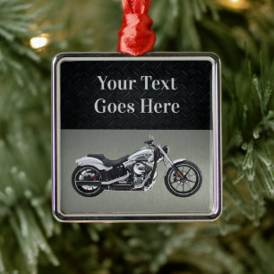 Motorcykelns Anpassningsbar, julmeddelande Black S Julgransprydnad Metall