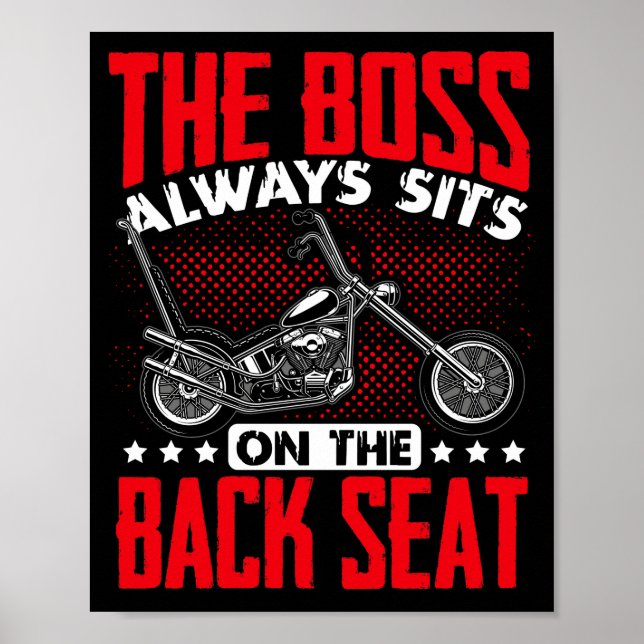 Motorcykelns Biker längs Chef sitter alltid på Poster (Framsidan)