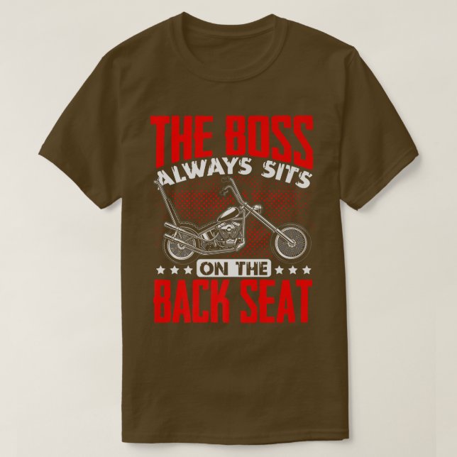 Motorcykelns Biker längs Chef sitter alltid på T Shirt (Design framsida)