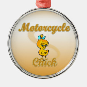 Motorcykelns Chick Julgransprydnad Metall