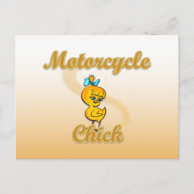 Motorcykelns Chick Vykort (Framsida)