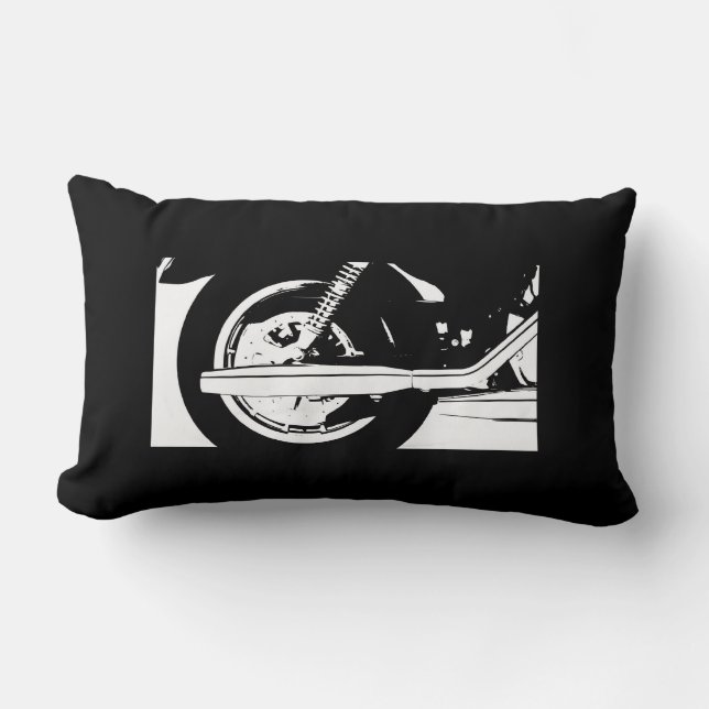 Motorcykelns hjulfyllning lumbarkudde (Framsida)
