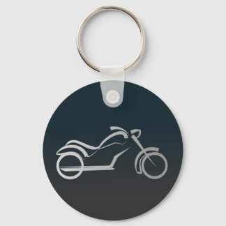 Motorcykelns kontur silver Black Sleek Nyckelring
