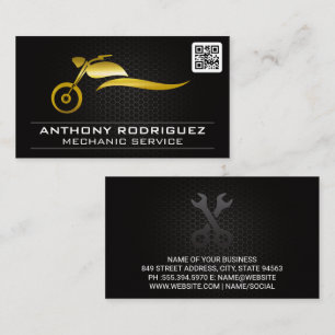 Motorcykelns Logotyp guld Metall QR-kod Visitkort