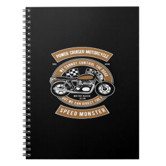motorcykelns motorcykelhastighetsmonster anteckningsbok