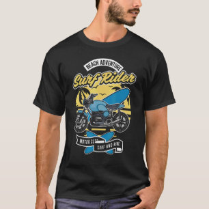 Motorcykelns Surfa i Beach Äventyr och riden på B T Shirt