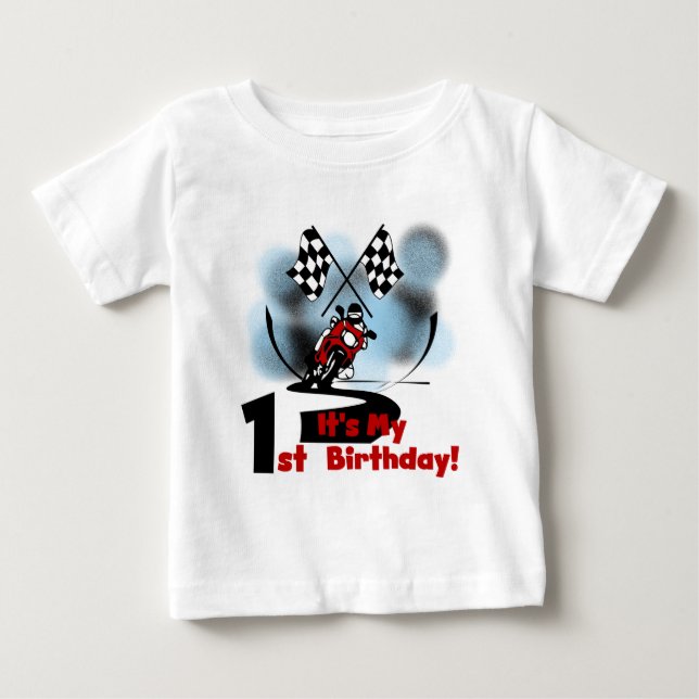 Motorcykelns Tävla 1:a födelsedag Tshirts and Gift (Framsida)