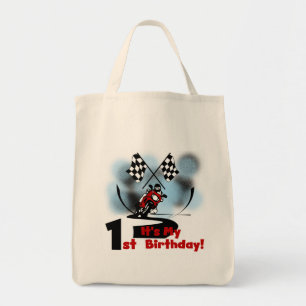 Motorcykelns Tävla 1:a födelsedag Tshirts and Gift Tygkasse
