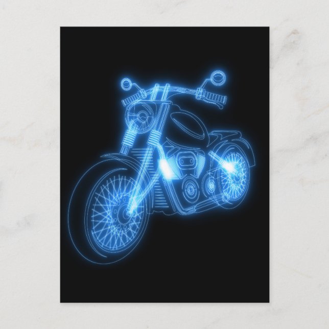 Motorcykelns utformning av futuristiskan för tryck vykort (Framsida)