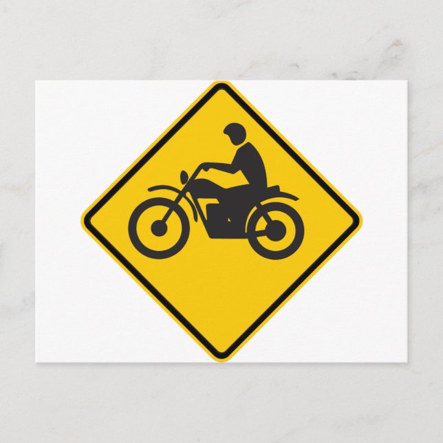 Motorcykelns vägskylt vykort (Framsida)