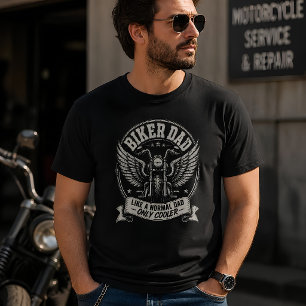 Motorcykelpappa som vanlig pappa fast coolare moto t shirt