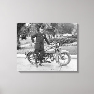 Motorcykelpolis i D.C., 1932 Canvastryck