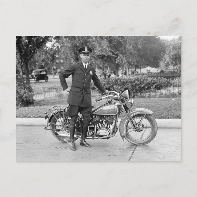 Motorcykelpolis i D.C., 1932 Vykort (Framsida)