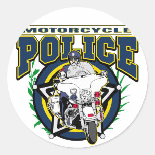 Motorcykelpolis Runt Klistermärke