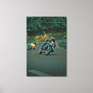 Motorcykelpresent Canvastryck