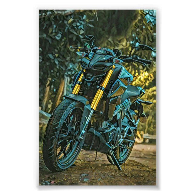 Motorcykelpresent Fototryck (Framsidan)