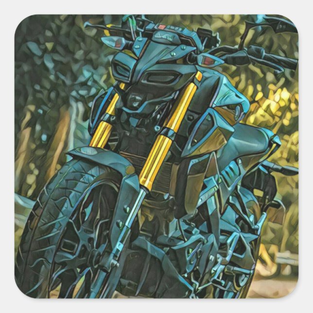 Motorcykelpresent Fyrkantigt Klistermärke (Framsida)