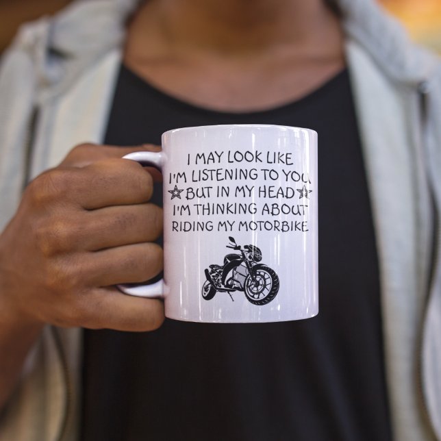 Motorcykelpresent, motorcykelpresent, motorcykelpr kaffemugg (Skapare uppladdad)