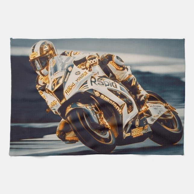 MotorcykelRacer Kökshandduk (Horisontell)