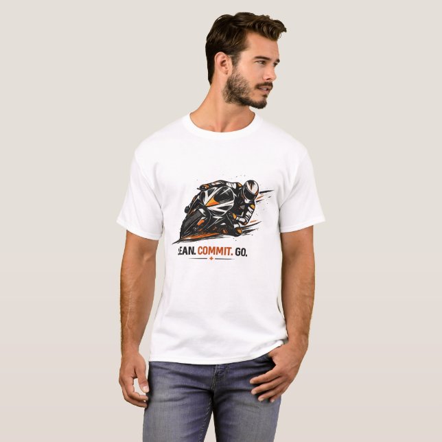Motorcykelracingillustration T Shirt (Hel framsida)