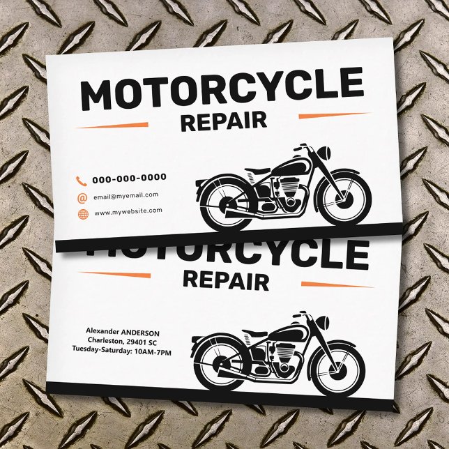 Motorcykelreparationsservice Visitkort (Motorcycle Repair Services Business Card)