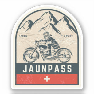 Motorcykelrundtur i Boltigen-Jaunpass-alpernan Klistermärken