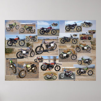 Motorcykelsamling, vintage 36 x 24 projektionsyta poster