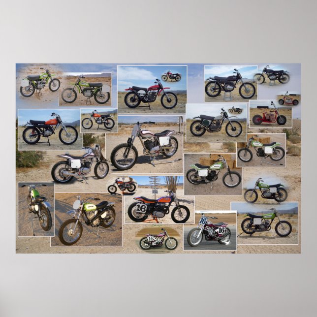 Motorcykelsamling, vintage 36 x 24 projektionsyta poster (Framsidan)