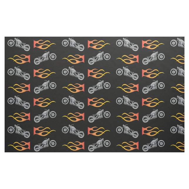 Motorcykelsilhuett med biker tyg (Fat Quarter)