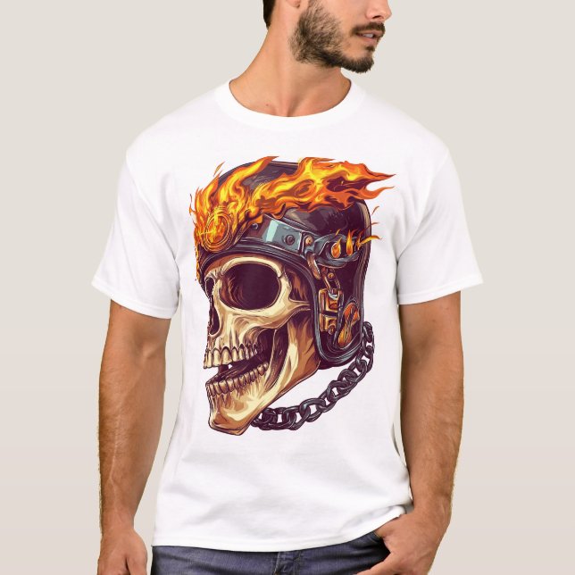 Motorcykelskalle Reaper T Shirt (Framsida)