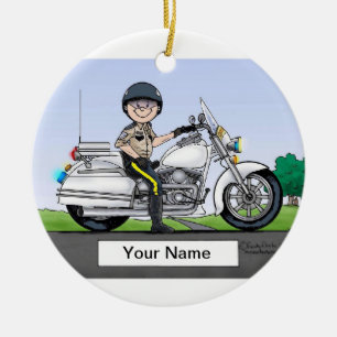 Motorcykelsnut - manlig julgransprydnad keramik