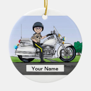 Motorcykelspak - hondjur julgransprydnad keramik