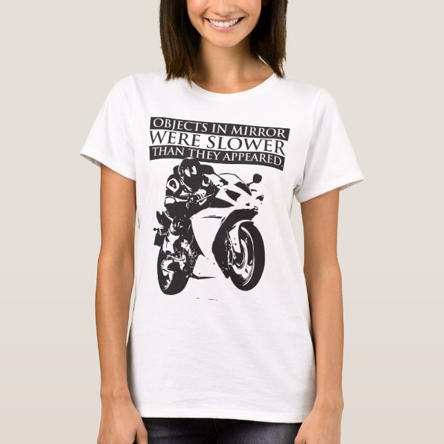 MotorcykelT-tröja - anmärker i spegel T Shirt (Framsida)