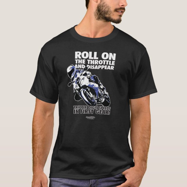 MotorcykelT-tröja - rulle på gasspjället T-shirt (Framsida)