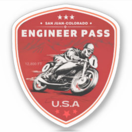 Motorcykeltur på Engineer Pass Road Klistermärken