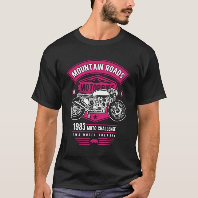 Motorcykelutmaningar för bergstrakter t shirt (Framsida)