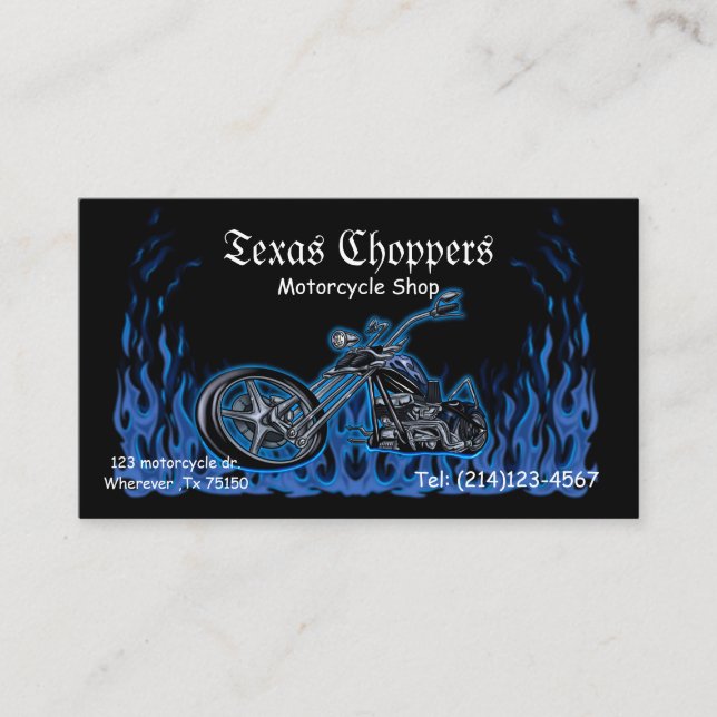 Motorcykelverksstandard,3,5 x 2,0-tums Affärskort Visitkort (Framsida)