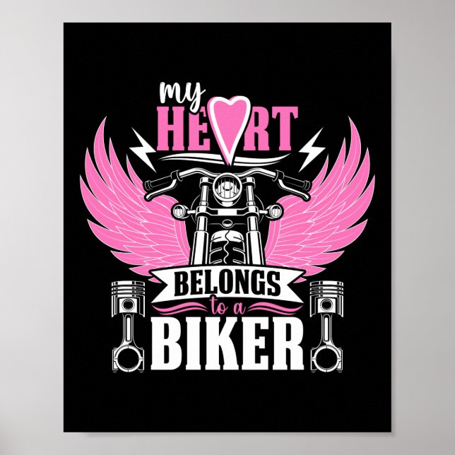 Motorcykla mina hjärtan-Tillhör till en Biker flic Poster (Framsidan)