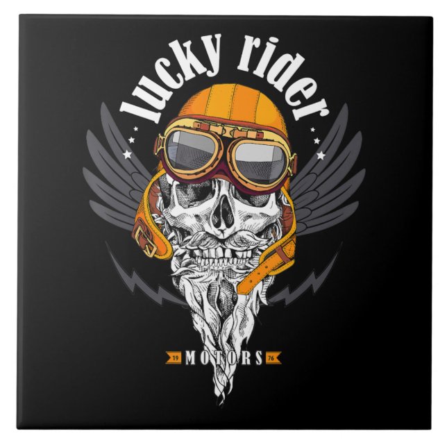 Motorcyklar av Skull, Älskare Kakelplatta (Framsidan)