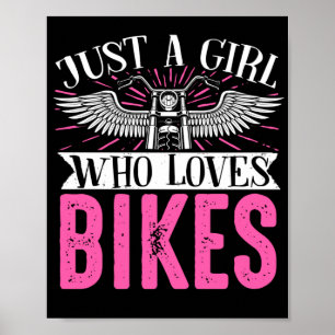 Motorcyklar Biker Motorcykel Rider Just A Girl Poster
