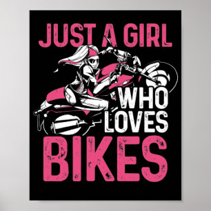 Motorcyklar Biker Motorcykel Rider Just A Girl Poster