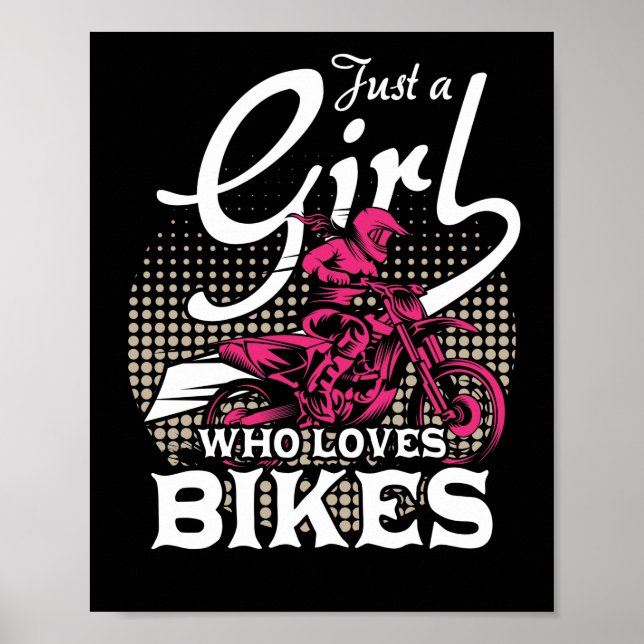 Motorcyklar Biker Motorcykel Rider Just A Girl Poster (Framsidan)