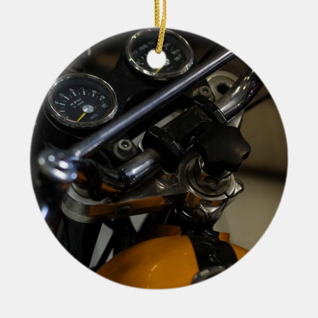 Motorcyklar Biker Rider Julgransprydnad Keramik (Framsidan)