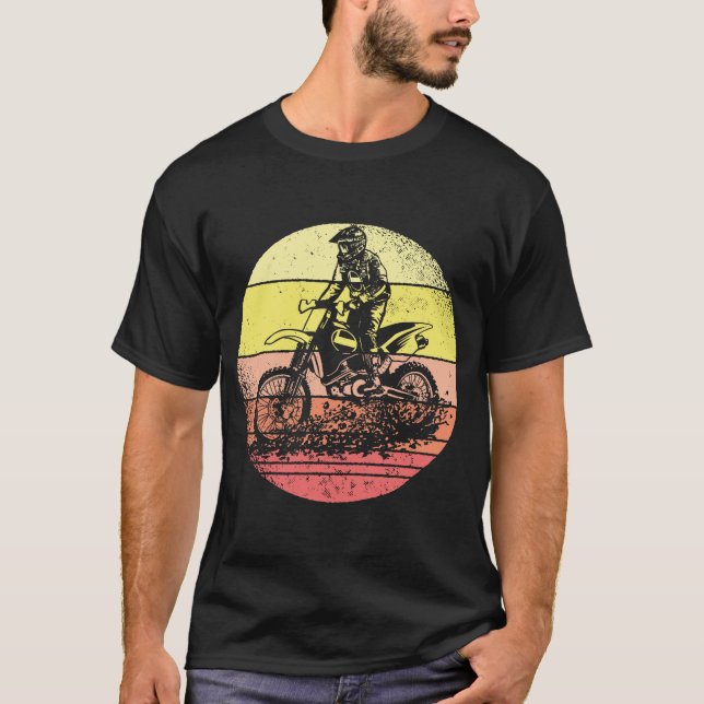 Motorcyklar Biker Rider Motorcross Bike Retro T Shirt (Framsida)