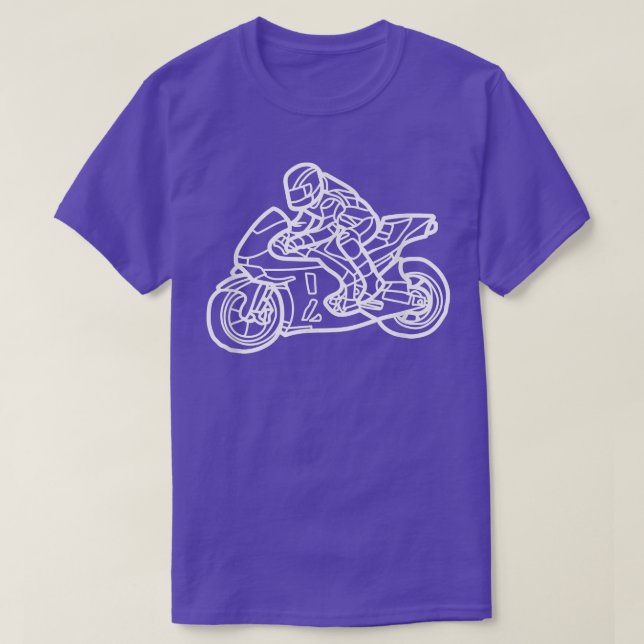 Motorcyklar Biker Stuntman Sport Bike Rac T Shirt (Design framsida)
