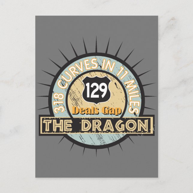 Motorcyklar: Dragon Deals Gap Vykort (Framsida)