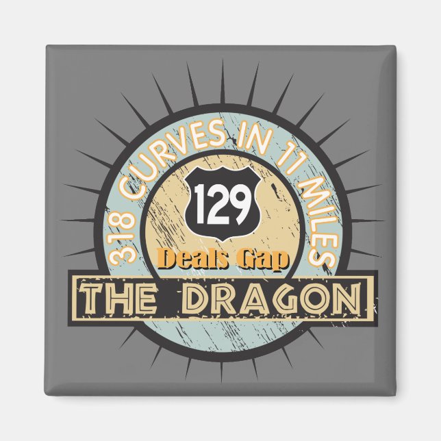 Motorcyklar: Dragon in Deals Gap Magnet (Framsidan)